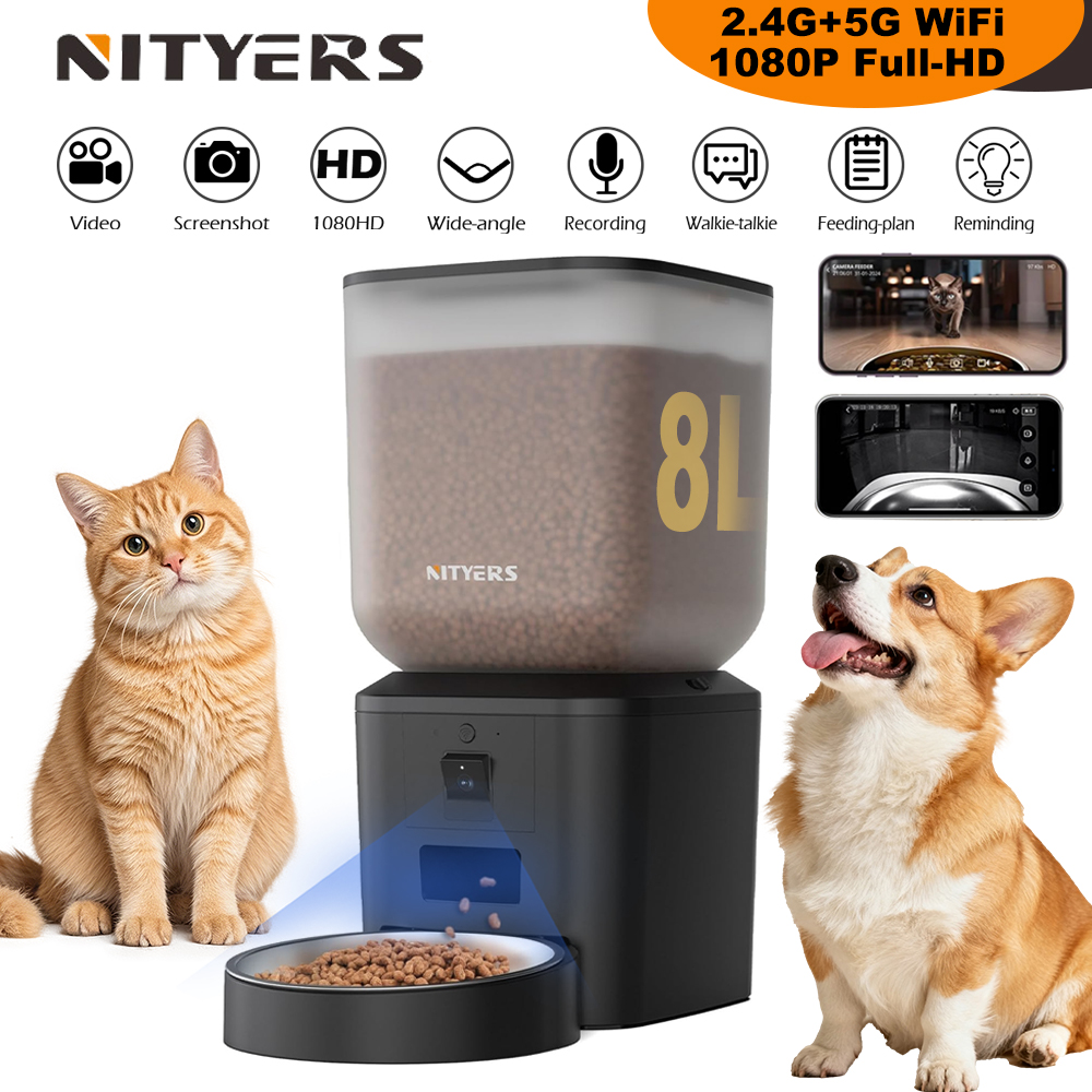 Kitchen Appliances Video - Nityers 8L Automatische Kattenvoeder met 1080p